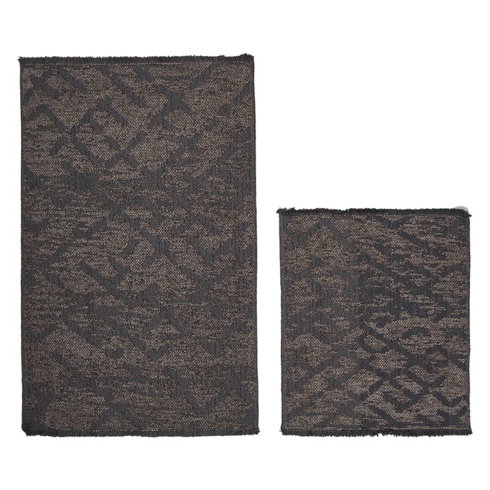 Mijölnir Juego de alfombrillas de baño de algodón, Gris
